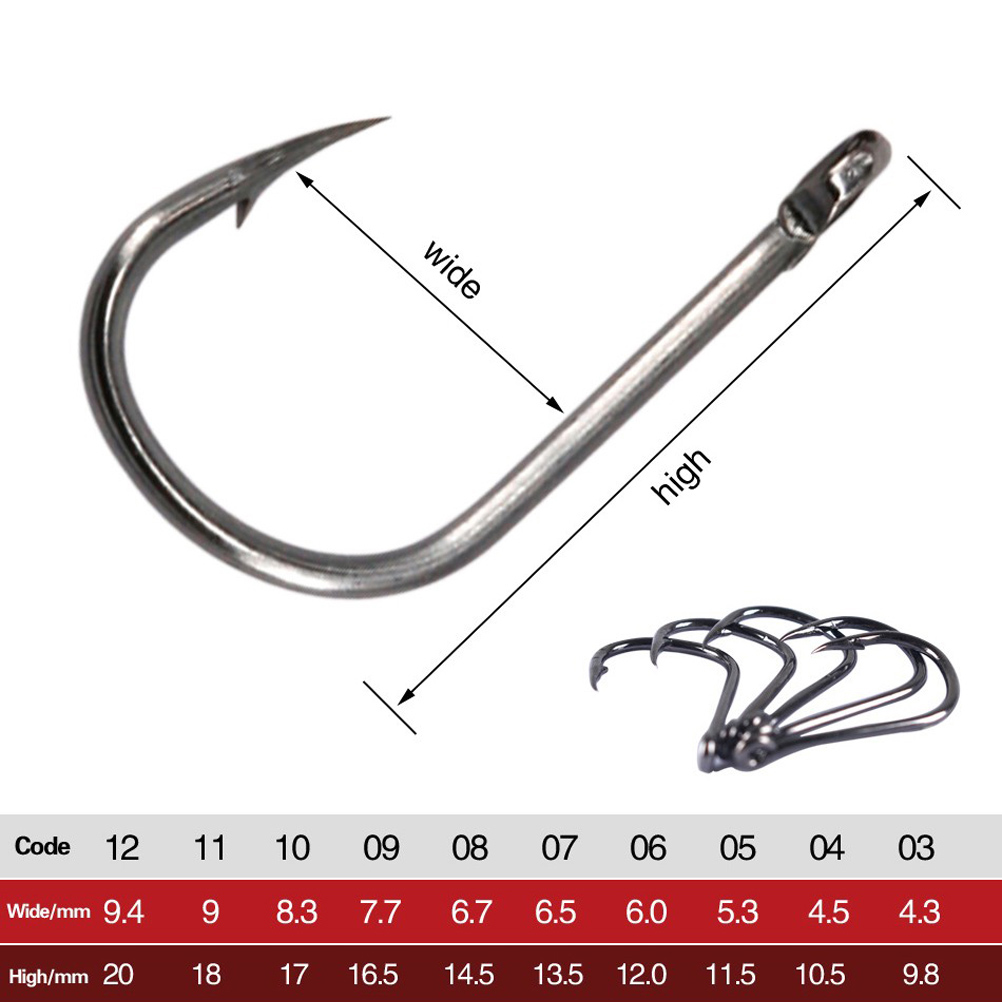100-400 قطعة/صندوق 3 # -12 #   - مراجعة Fishing Hook Circle وسعره
