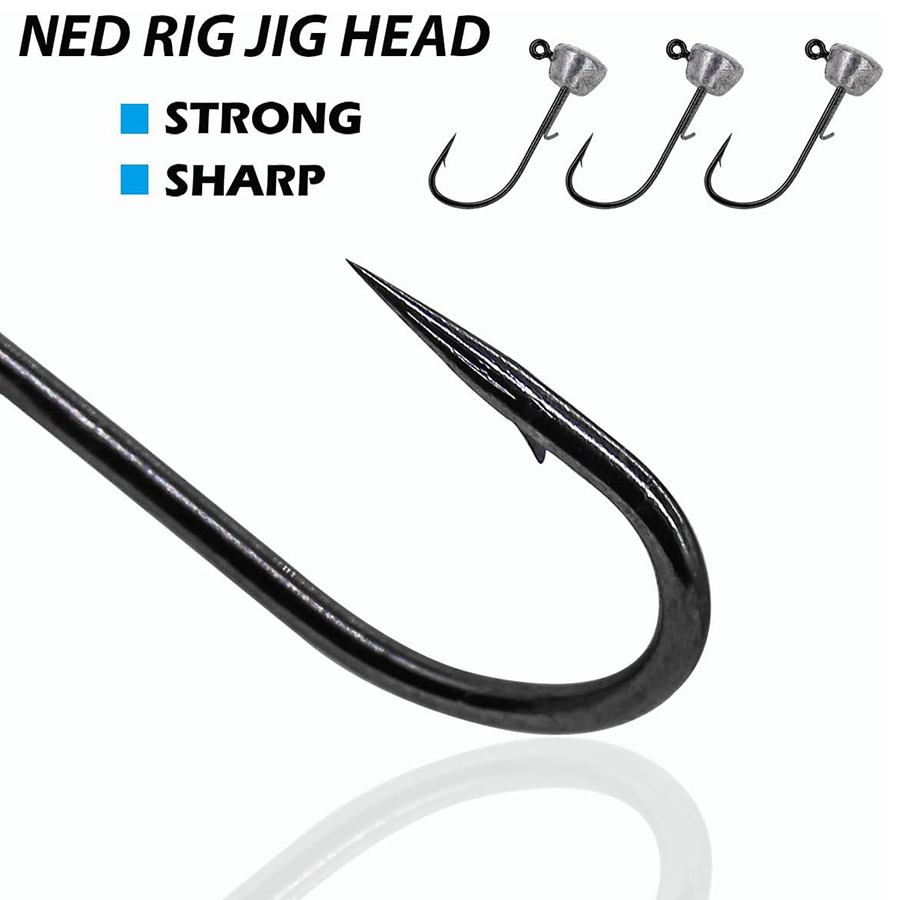 منصات صيد رأس الفطر رؤوس رقصة  - مراجعة Fishing Hook Weedless وسعره