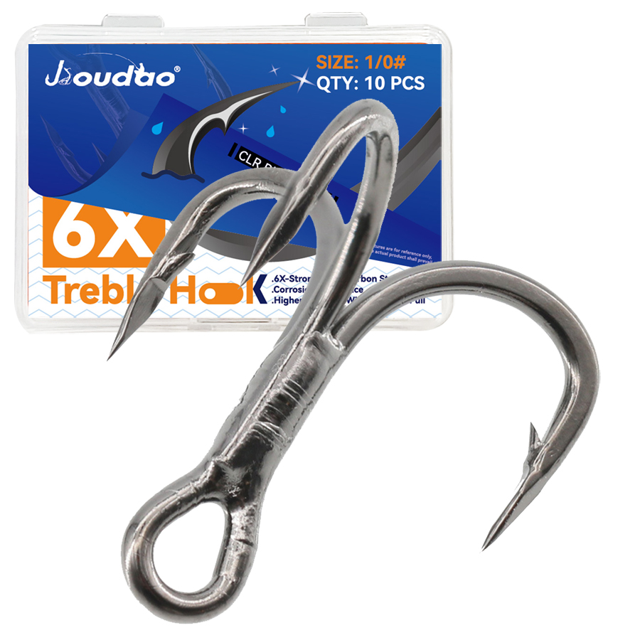 6X خطاف صيد ثلاثي 10 قطع خطاف  - مراجعة Fishing Hook Offset وسعره