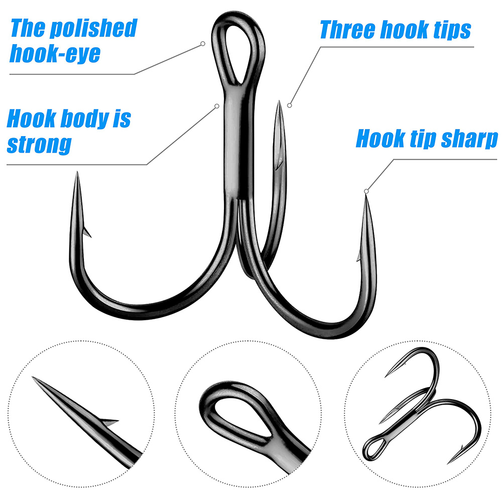 خطافات ثلاثية ضخمة 4X قوية 1 # - مراجعة Fishing Hook Offset وسعره